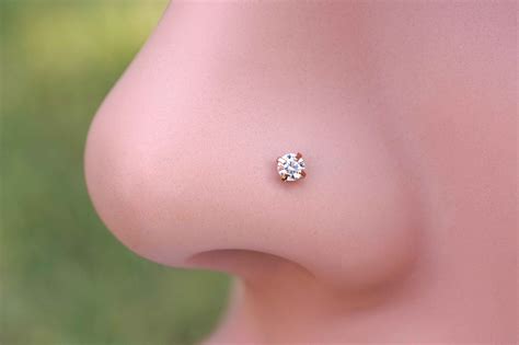 sparkle nose stud|rose gold nose studs.